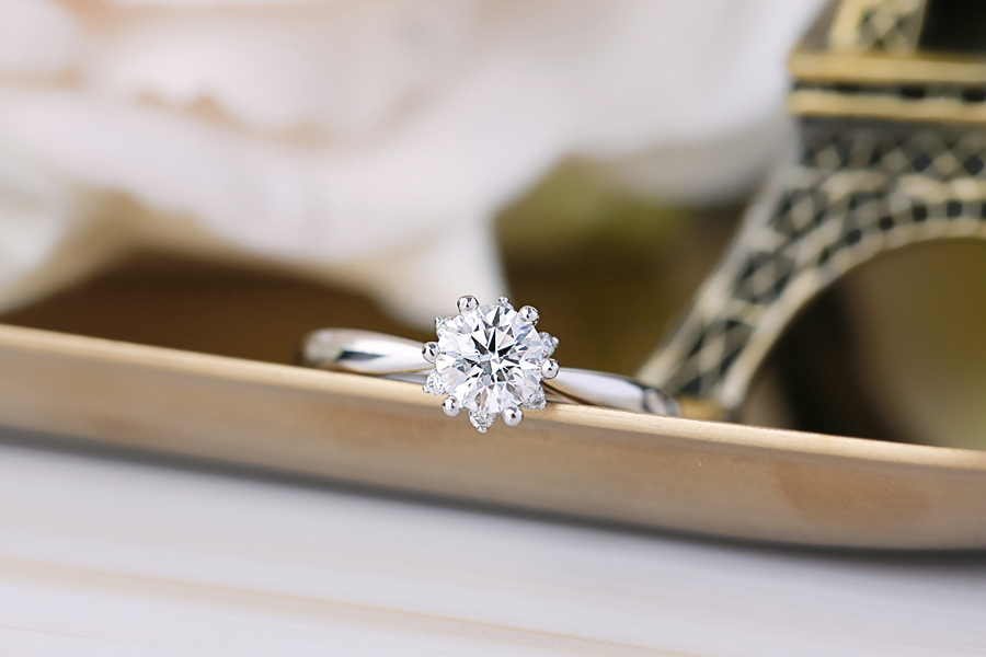 비너스 LAB5부 - 눈꽃디자인 랩다이아몬드 결혼예물반지