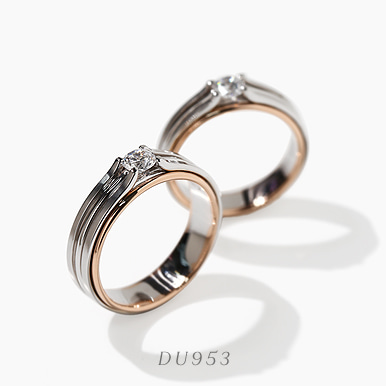 하모니 - 3부다이아몬드 고급스러운 청담예물 결혼반지 커플링